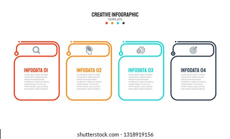 Vector infographic thin line design with marketing icons and 4 options.
Template for business concept. Data visualization.
