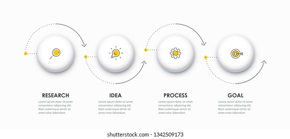 Vector Infographic thin line design with icons and 4 options or steps. Infographics for business concept. Can be used for presentations banner, workflow layout, process diagram, flow chart, info graph