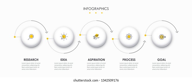 Vector Infographic thin line design with icons and 5 options or steps. Infographics for business concept. Can be used for presentations banner, workflow layout, process diagram, flow chart, info graph