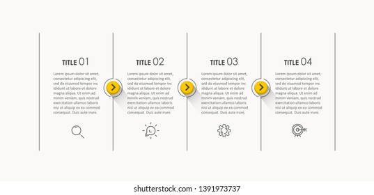 Vector Infographic thin line design with icons and 4 options or steps. Infographics for business concept. Can be used for presentations banner, workflow layout, process diagram, flow chart, info graph