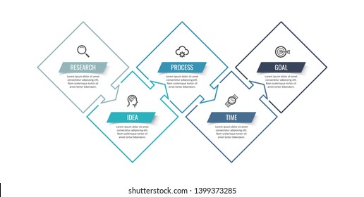 Vector Infographic thin line design with icons and 5 options or steps. Infographics for business concept. Can be used for presentations banner, workflow layout, process diagram, flow chart, info graph