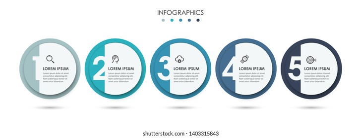 Vector Infographic thin line design with icons and 5 options or steps. Infographics for business concept. Can be used for presentations banner, workflow layout, process diagram, flow chart, info graph