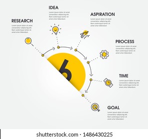 Vector Infographic thin line design with icons and 6 options or steps. Infographics for business concept. Can be used for presentations banner, workflow layout, process diagram, flow chart, info graph