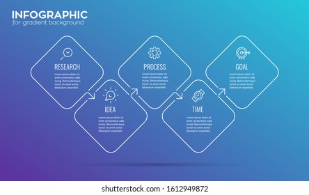 Vector Infographic thin line design with icons and 5 options or steps. Infographics for business concept. Can be used for presentations banner, workflow layout, process diagram, flow chart, info graph