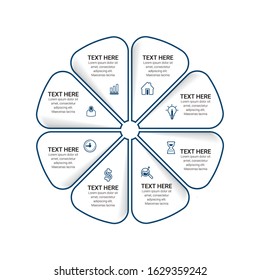 Vector Infographic thin line design with icons and  options or steps. Infographics for business concept. Can be used for presentations banner, workflow layout, process diagram, flow chart, info graph