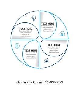 Vector Infographic thin line design with icons and options or steps. Infographics for business concept. Can be used for presentations banner, workflow layout, process diagram, flow chart, info graph