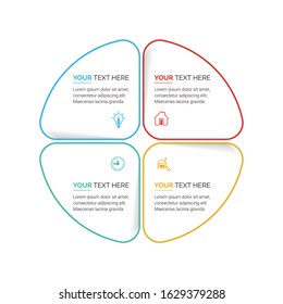 Vector Infographic thin line design with icons and 3, 4, 5, 6 options or steps. Infographics for business concept. Can be used for presentations banner, workflow layout, process diagram, flow chart