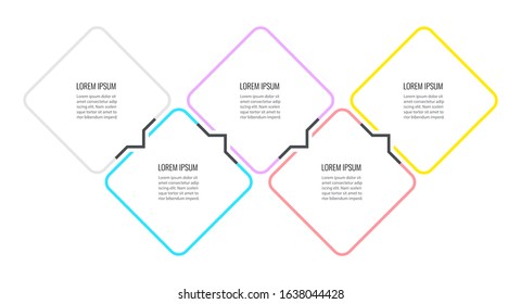 Vector Infographic thin line design with icons and 5 options or steps. Infographics for business concept. Can be used for presentations banner, workflow layout, process diagram, flow chart, info graph
