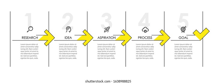 Vector Infographic thin line design with icons and 5 options or steps. Infographics for business concept. Can be used for presentations banner, workflow layout, process diagram, flow chart, info graph