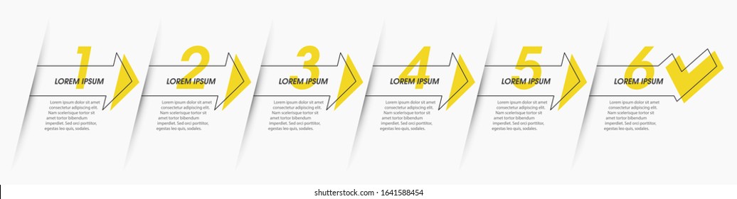 Vector Infographic thin line design with 6 options or steps. Infographics for business concept. Can be used for presentations banner, workflow layout, process diagram, flow chart, info graph