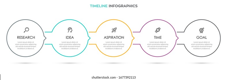 Diseño de línea delgada Vector Infographic con iconos y 5 opciones o pasos. Infografía para el concepto de negocio.