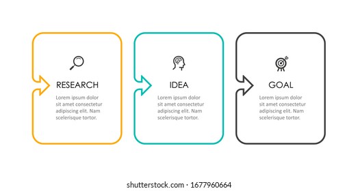 Vector Infographic thin line design with icons and 3 options or steps.