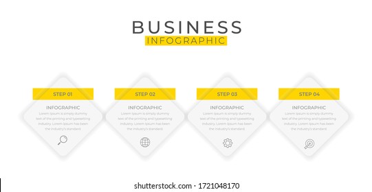 Vector Infographic thin line design with icons and 4 options or steps.
