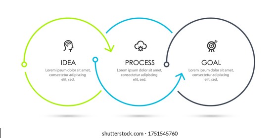 Vector Infographic thin line design with icons and 3 options or steps. Infographics for business concept.