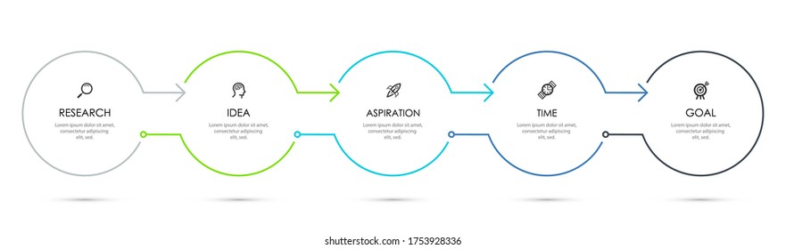Vector Infographic thin line design with icons and 5 options or steps. Infographics for business concept.