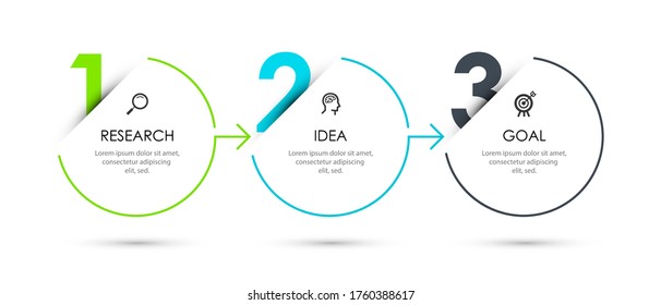 Vector Infographic thin line design with icons and 3 options or steps. Infographics for business concept.