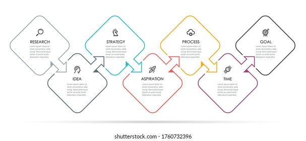 Vector Infographic thin line design with icons and 7 options or steps. Infographics for business concept. Can be used for presentations banner, workflow layout, process diagram, flow chart, info graph