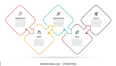 Vector Infographic thin line design with icons and 5 options or steps. Infographics for business concept. Can be used for presentations banner, workflow layout, process diagram, flow chart, info graph