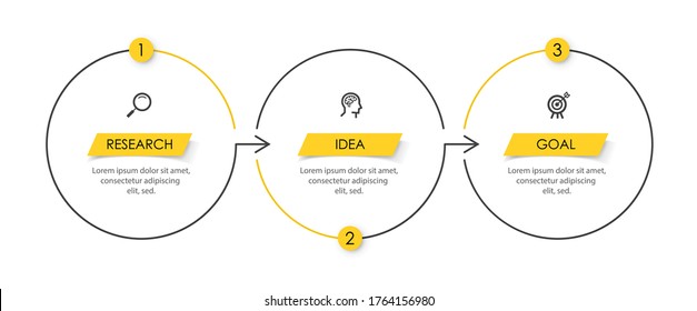 Vector Infographic thin line design with icons and 3 options or steps. Infographics for business concept. Can be used for presentations banner, workflow layout, process diagram, flow chart, info graph