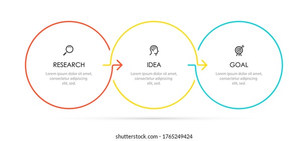 Vector Infographic thin line design with icons and 3 options or steps. Infographics for business concept. Can be used for presentations banner, workflow layout, process diagram, flow chart, info graph