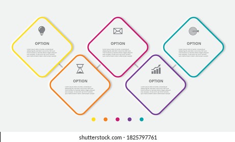 Vector Infographic thin line design with icons and 5 options or steps. Infographics for business concept. Can be used for presentations banner, workflow layout, process diagram, flow chart, info graph