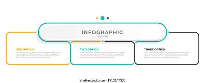 Vector infographic thin line design and marketing icons  Business concept and 3 options  steps processes 