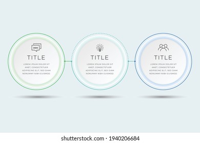 Vector Infographic thin line design with icons and 3 options or steps. Infographics for business concept. Can be used for presentations banner, workflow layout, process diagram