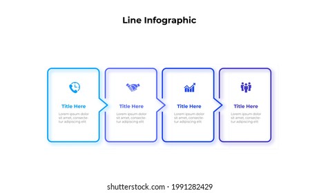 Vector Infographic thin line design with 4 options or steps. Infographics for business concept. Can be used for presentations banner, workflow layout, process diagram or info graph.
