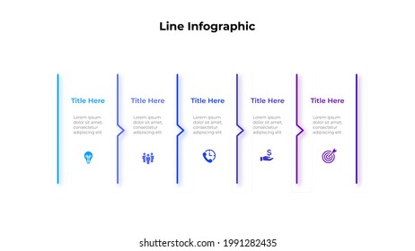Vector Infographic thin line design with 5 options or steps. Infographics for business concept. Can be used for presentations banner, workflow layout, process diagram or info graph.
