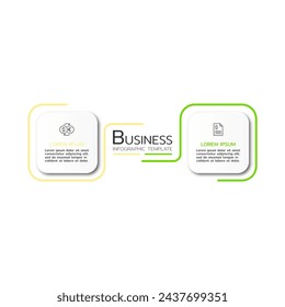 Vector infographic thin line design with marketing icons. Business concept with 2 options, steps or processes.