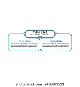Vector infographic thin line design with option or elements. Business concept with 2 options, steps or processes.