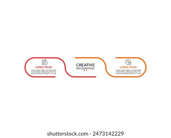 Vector infographic thin line design with marketing icons. Business concept with 3 options, steps or processes.