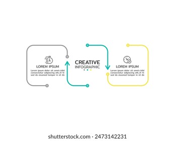 Vektorgrafik Infografik Thin Line Design mit Marketing-Icons. Geschäftskonzept mit 3 Optionen, Schritten oder Prozessen.