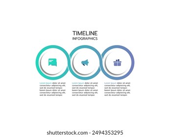 Vector infographic thin line design with marketing icons. Business concept with 3 options, steps or processes.