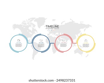 Vector infographic thin line design with marketing icons. Business concept with 4 options, steps or processes.