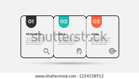 Vector Infographic thin line design with icons and 3 options or steps. Infographics for business concept. Can be used for presentations banner, workflow layout, process diagram, flow chart, info graph