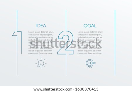 Vector Infographic thin line design with icons and 2 options or steps. Infographics for business concept. Can be used for presentations banner, workflow layout, process diagram, flow chart, info graph