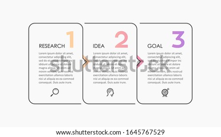 Vector Infographic thin line design with icons and 3 options or steps. Infographics for business concept. Can be used for presentations banner, workflow layout, process diagram, flow chart, info graph