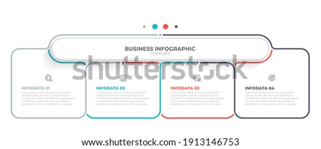 Vector infographic thin line design with marketing icons. Business concept with 4 options, steps or processes.