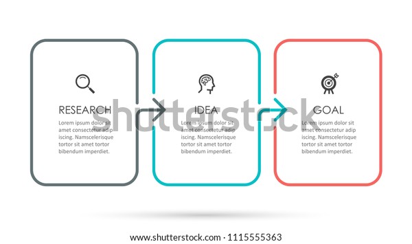 Vector Infographic thin line design with icons and\
3 options or steps. Infographics for business concept. Can be used\
for presentations banner, workflow layout, process diagram, flow\
chart, info graph
