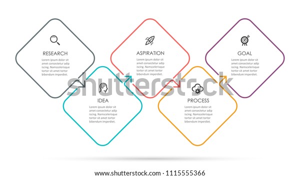 Vector Infographic thin line design with icons and\
5 options or steps. Infographics for business concept. Can be used\
for presentations banner, workflow layout, process diagram, flow\
chart, info graph