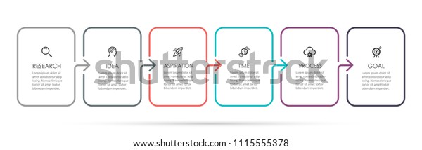 Vector Infographic thin line design with icons and
6 options or steps. Infographics for business concept. Can be used
for presentations banner, workflow layout, process diagram, flow
chart, info graph