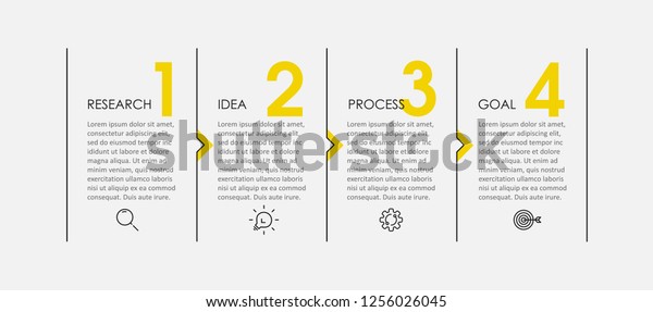 Vector Infographic thin line design with icons and\
4 options or steps. Infographics for business concept. Can be used\
for presentations banner, workflow layout, process diagram, flow\
chart, info graph