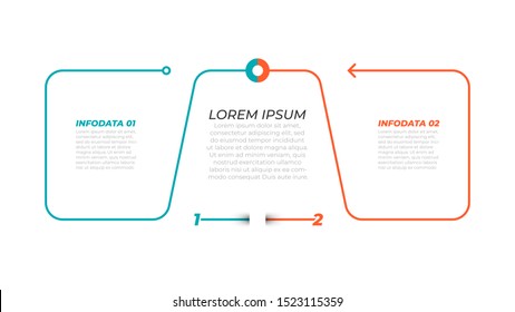 Vector infographic thin line element for infographic. Business concept with 2 options, steps, processes. Can be used for workflow diagram, info chart, graph, presentations.