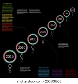 vector infographic time line color light effect