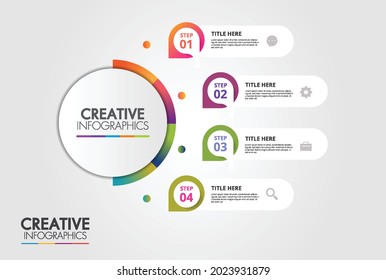 Vector infographic. Timeline with 4 option. Can be used for workflow layout, diagram, annual report, web design. Vector business template for presentation. 