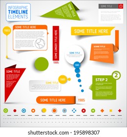 Vector infographic timeline elements / template - various colors