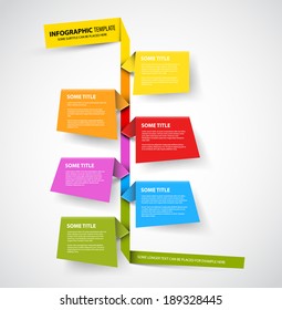 Vector Infographic timeline report template made from colorful papers