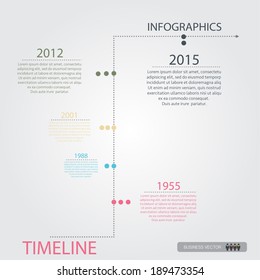 Vector Infographic timeline report template with icons