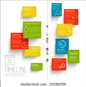Vector Infographic timeline report template with icons